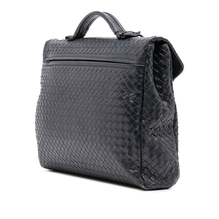Nappa Intrecciato Briefcase Blue - Gaby Paris
