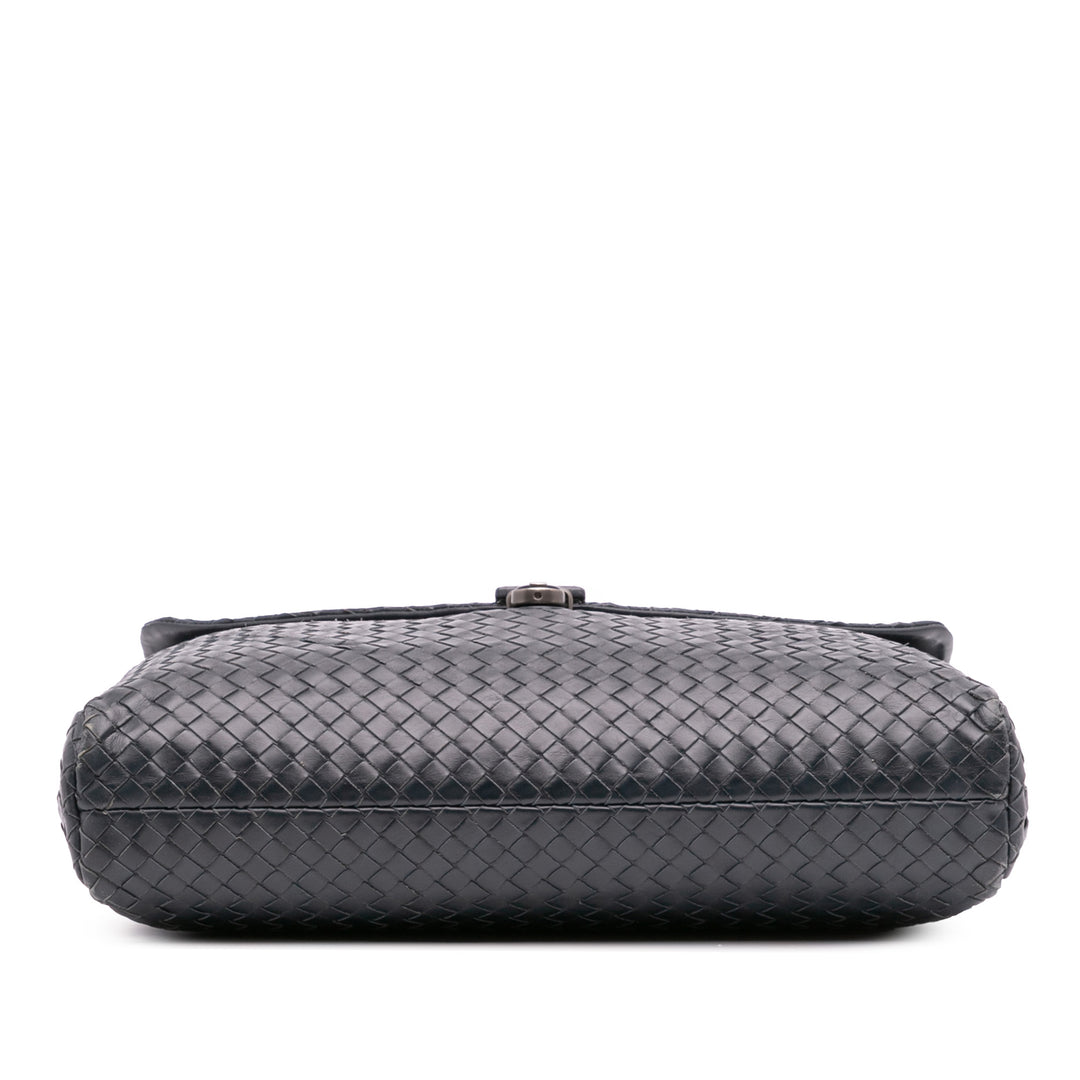 Nappa Intrecciato Briefcase Blue - Gaby Paris