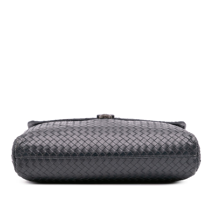 Nappa Intrecciato Briefcase Blue - Gaby Paris