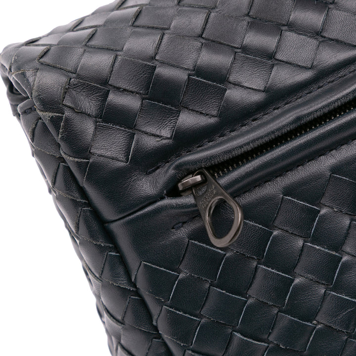 Nappa Intrecciato Briefcase Blue - Gaby Paris
