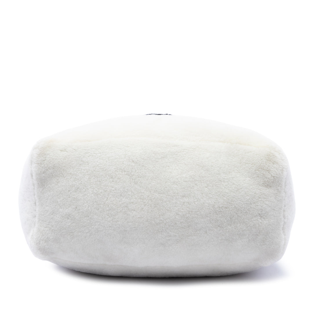 Prada Cabas Shearling Logo Matière naturelle Blanc – vue 3 – GABY PARIS