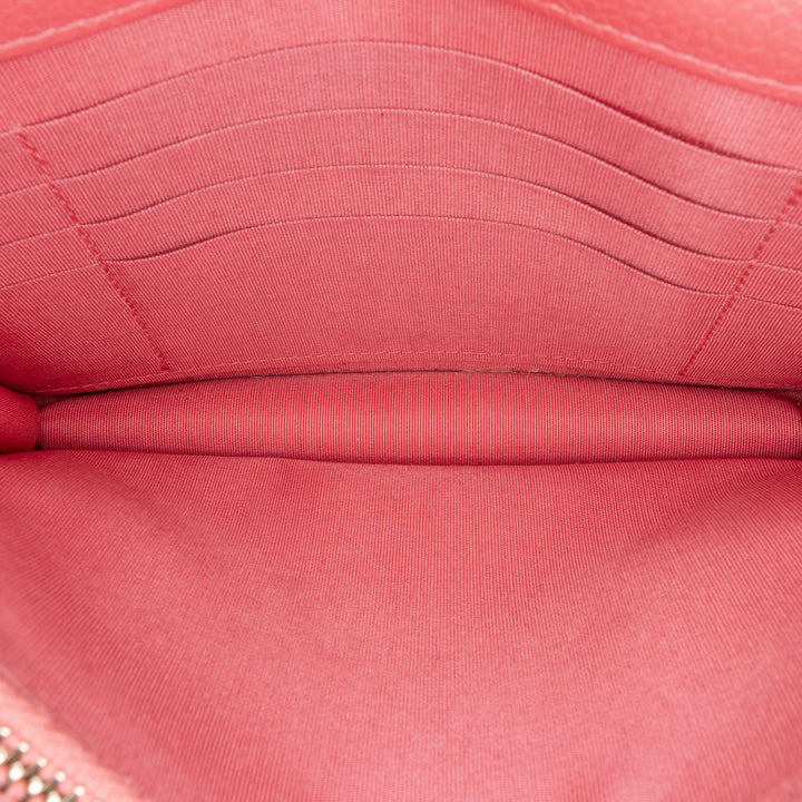Quilted Caviar Golden Class Wallet On Chain Pink - Gaby Paris