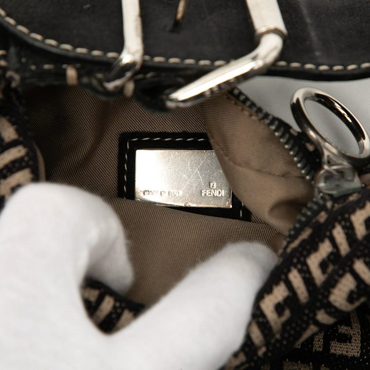 Fendi Zucchino Toile Oyster Sac bandoulière