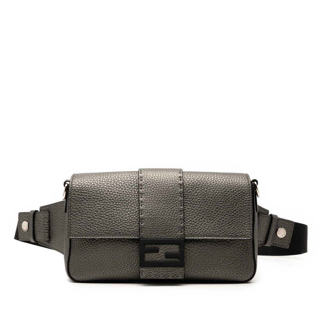 Fendi Selleria Baguette Sac Gris – vue principale – GABY PARIS