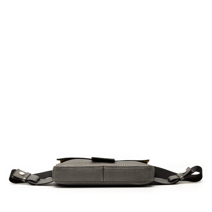 Fendi Selleria Baguette Sac Gris – vue 3 – GABY PARIS