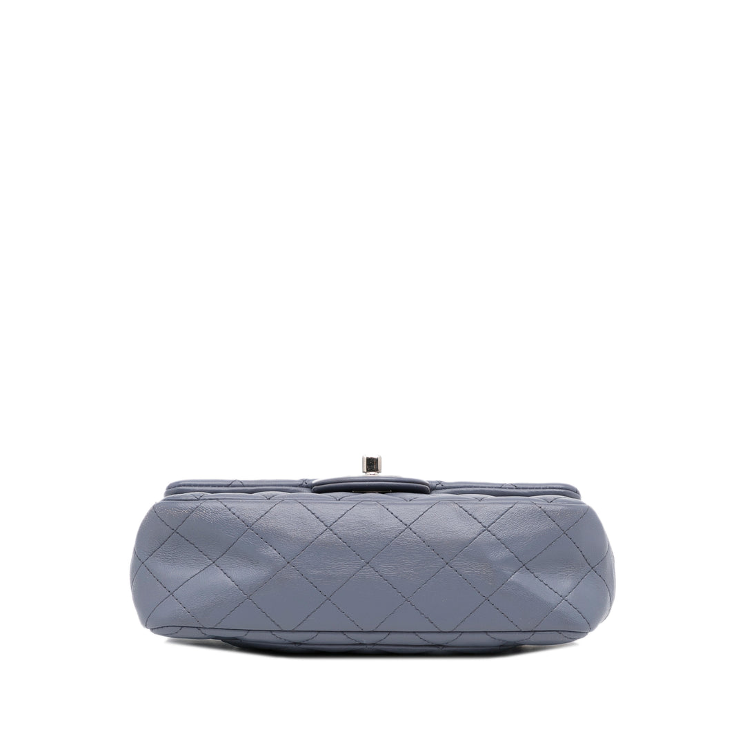 Mini Classic Lambskin Rectangular Single Flap Gray - Gaby Paris