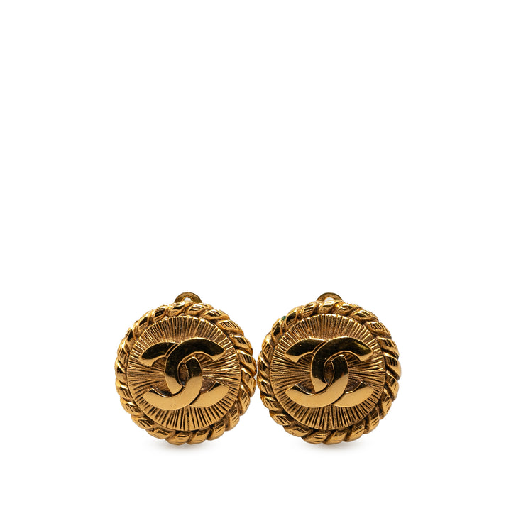 Gold Plated CC Clip On Earrings Gold - Gaby Paris