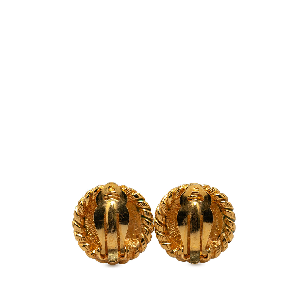 Gold Plated CC Clip On Earrings Gold - Gaby Paris