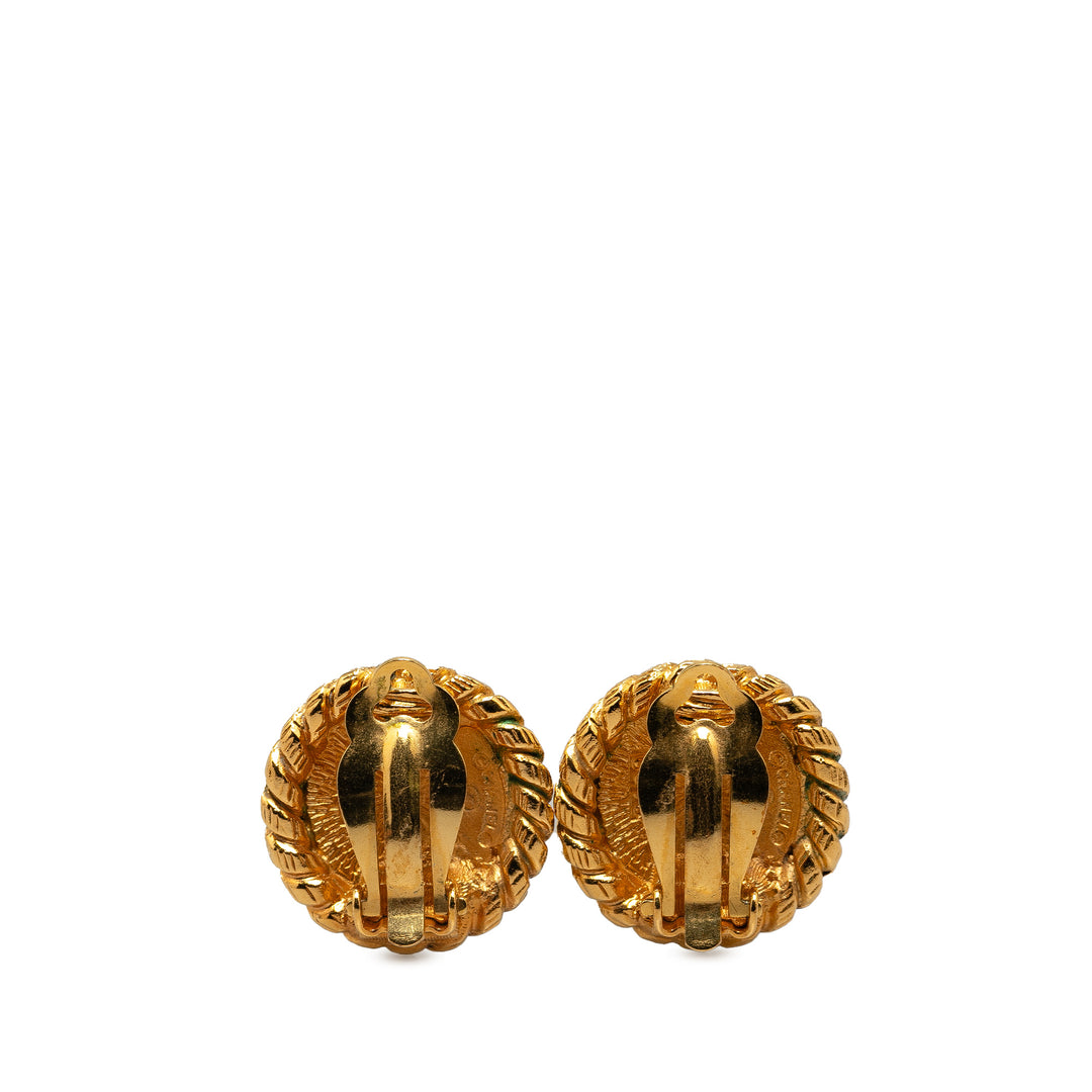 Chanel Gold Plated CC Clip On Earrings Gold - GABY PARIS