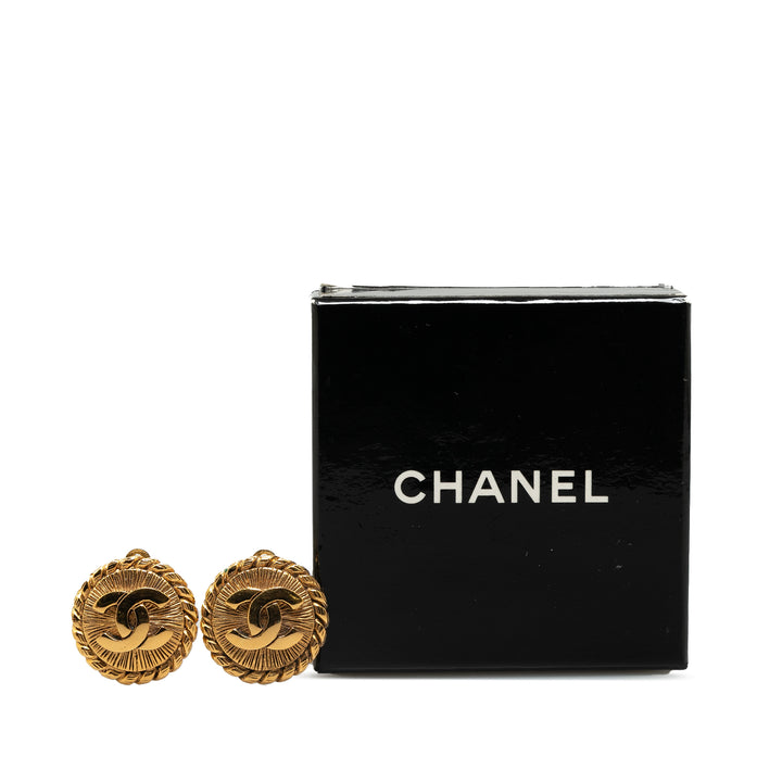 Gold Plated CC Clip On Earrings Gold - Gaby Paris