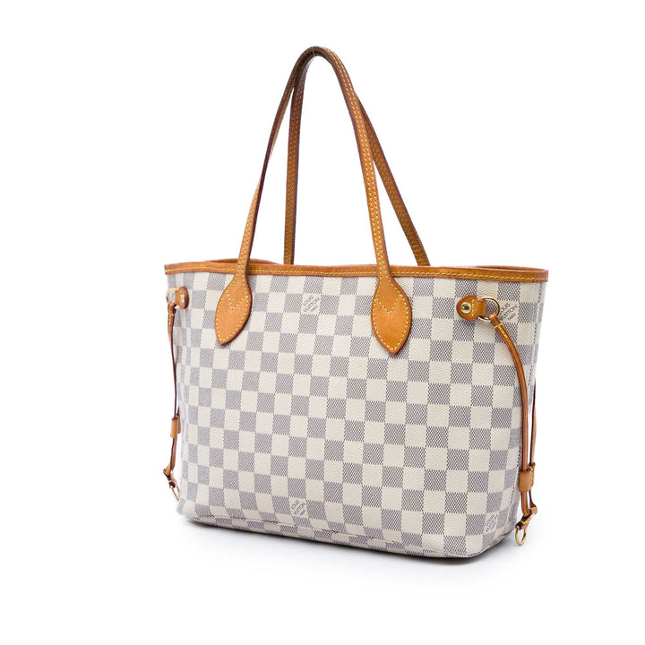 Louis Vuitton Neverfull PM Damier Azur Blanc – vue 2 – GABY PARIS