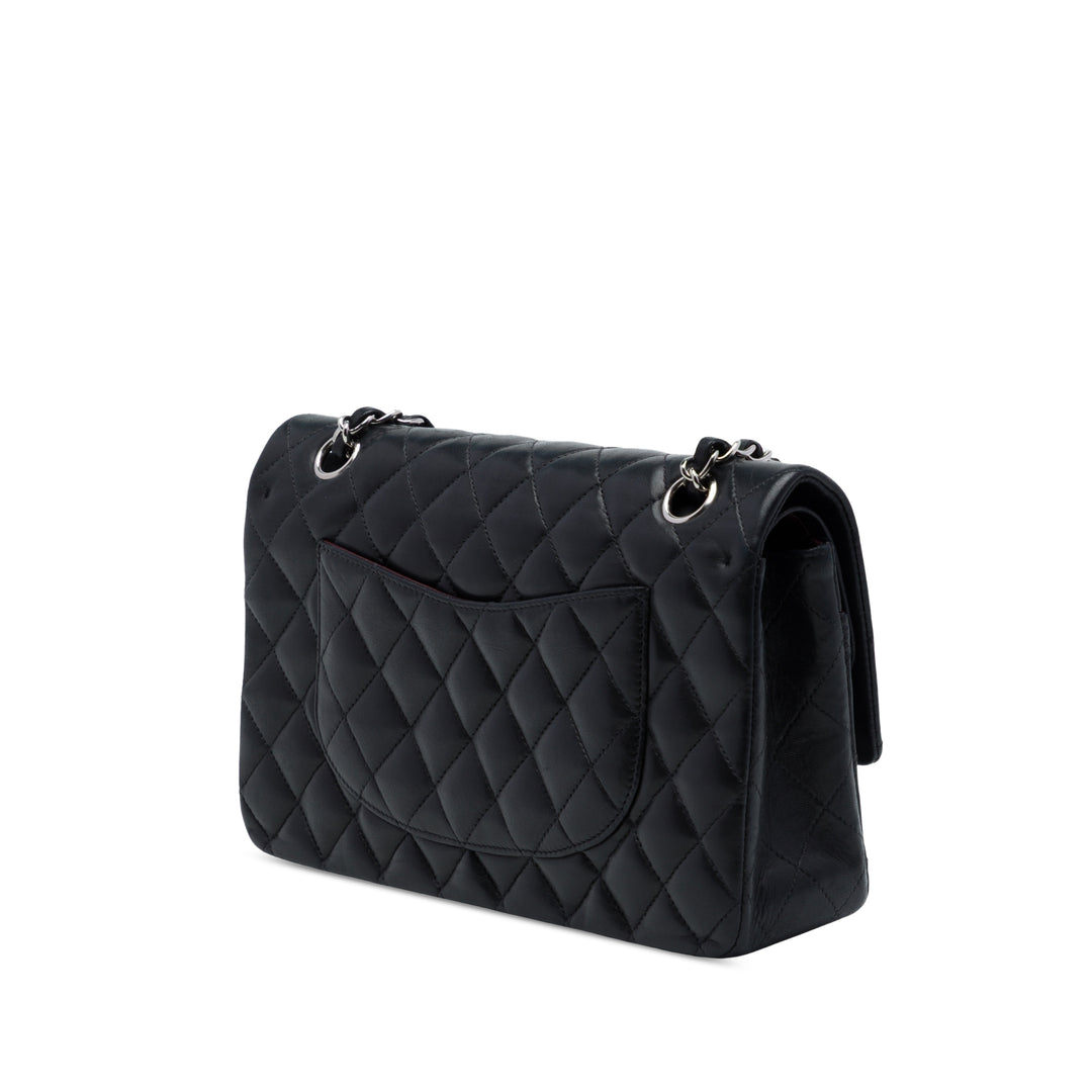 Classic Double rabat Moyen Cuir d'agneau Noir