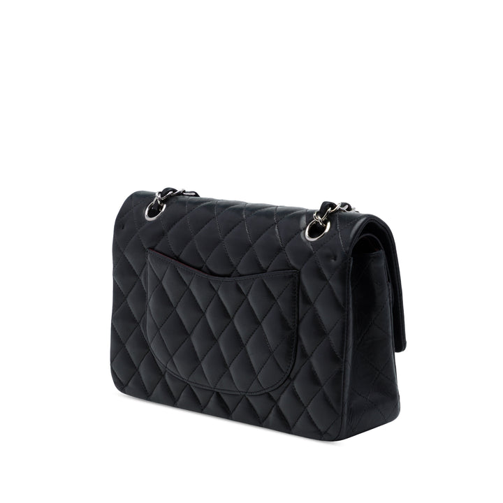 Classic Double rabat Moyen Cuir d'agneau Noir