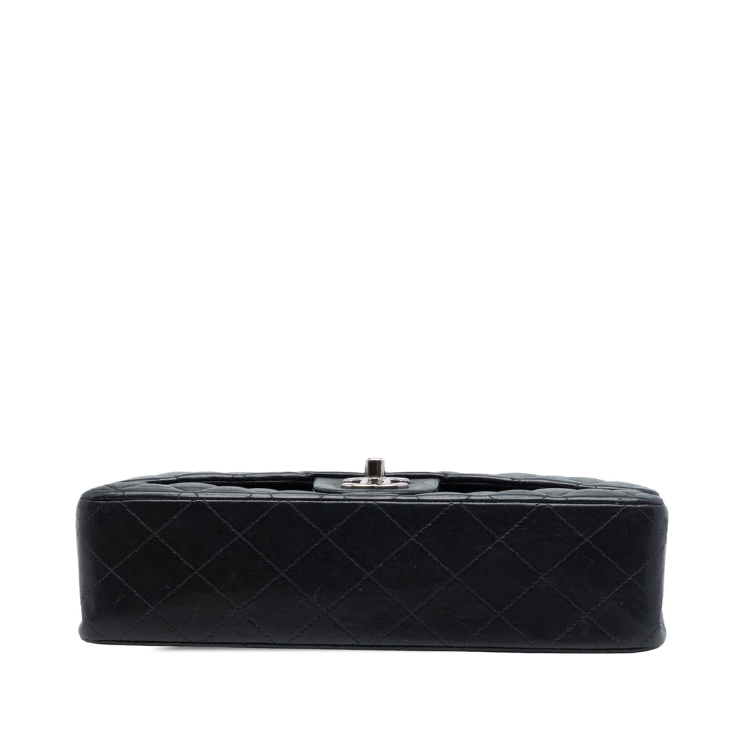 Classic Double rabat Moyen Cuir d'agneau Noir