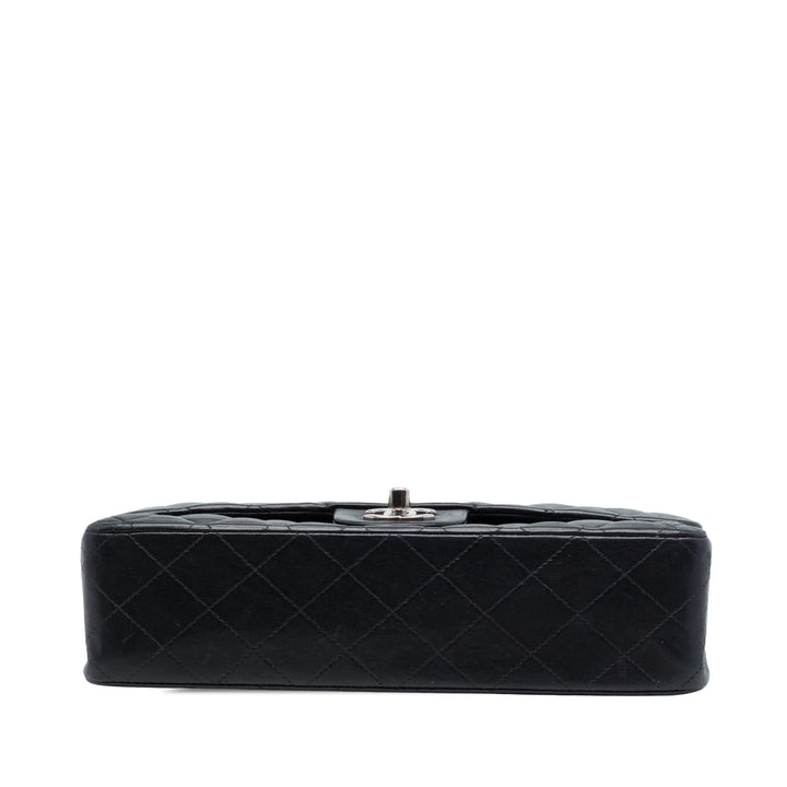 Classic Double rabat Moyen Cuir d'agneau Noir