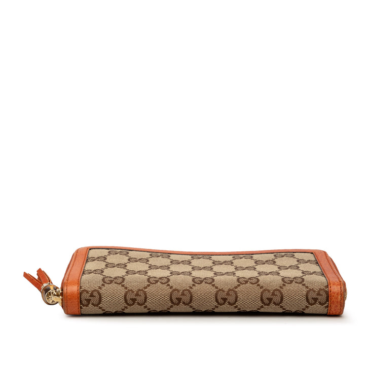 Gucci GG Toile Bamboo Pompon Portefeuille long zippé