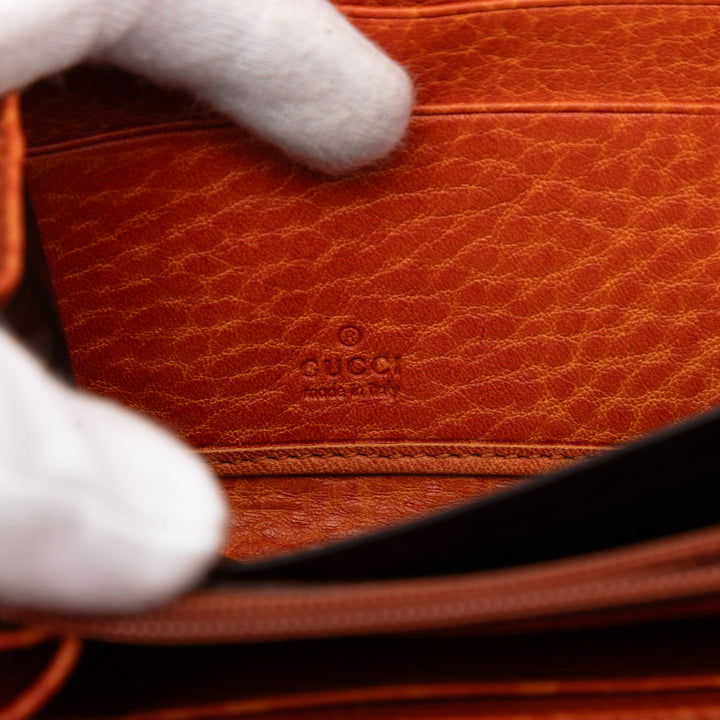 Gucci GG Toile Bamboo Pompon Portefeuille long zippé