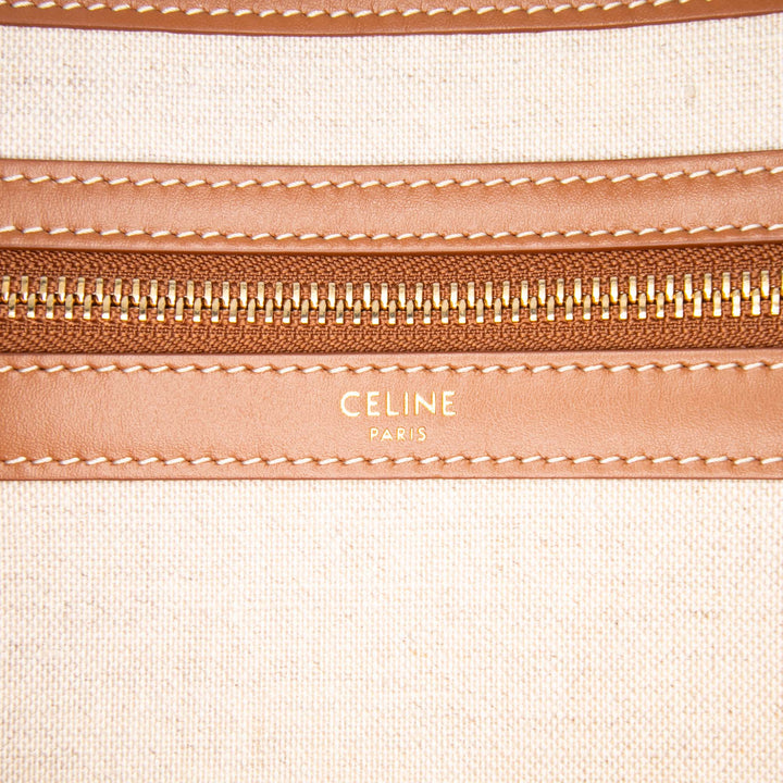 Triomphe Embroidered Canvas Horizontal Cabas Brown - Gaby Paris
