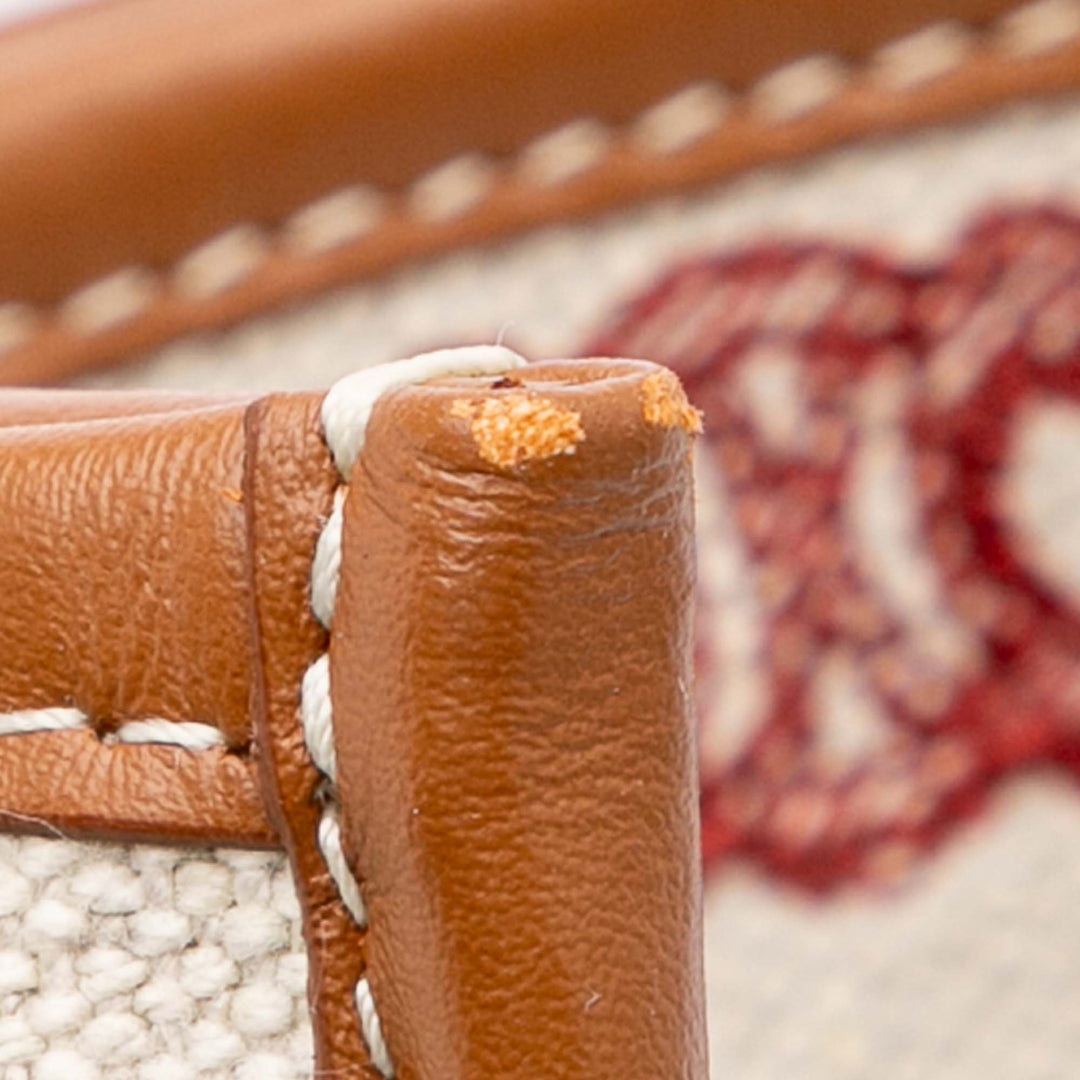 Triomphe Embroidered Canvas Horizontal Cabas Brown - Gaby Paris