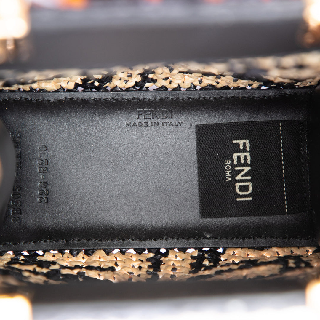 Fendi Mini Zucca Raffia Sunshine Shopper Cabas