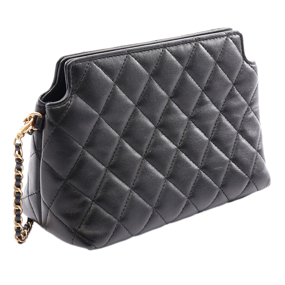 Chanel Sac porté épaule Matelassé Leo Cuir d'agneau Noir – vue 2 – GABY PARIS