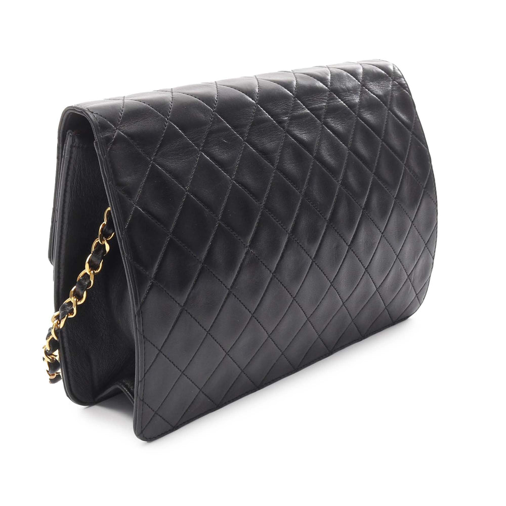 CC Quilted Lambskin Single Flap Black - Gaby Paris