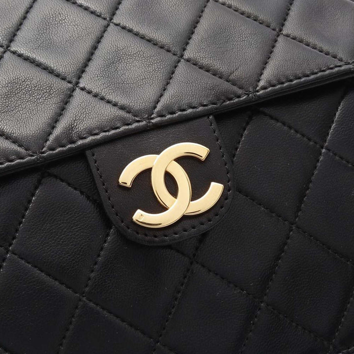 CC Quilted Lambskin Single Flap Black - Gaby Paris