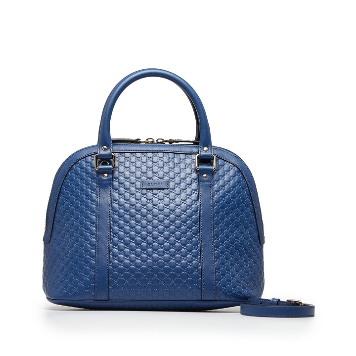 Medium Microguccissima Dome Satchel Blue - Gaby Paris