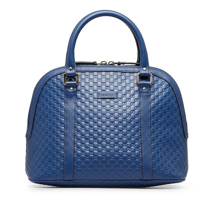 Medium Microguccissima Dome Satchel Blue - Gaby Paris