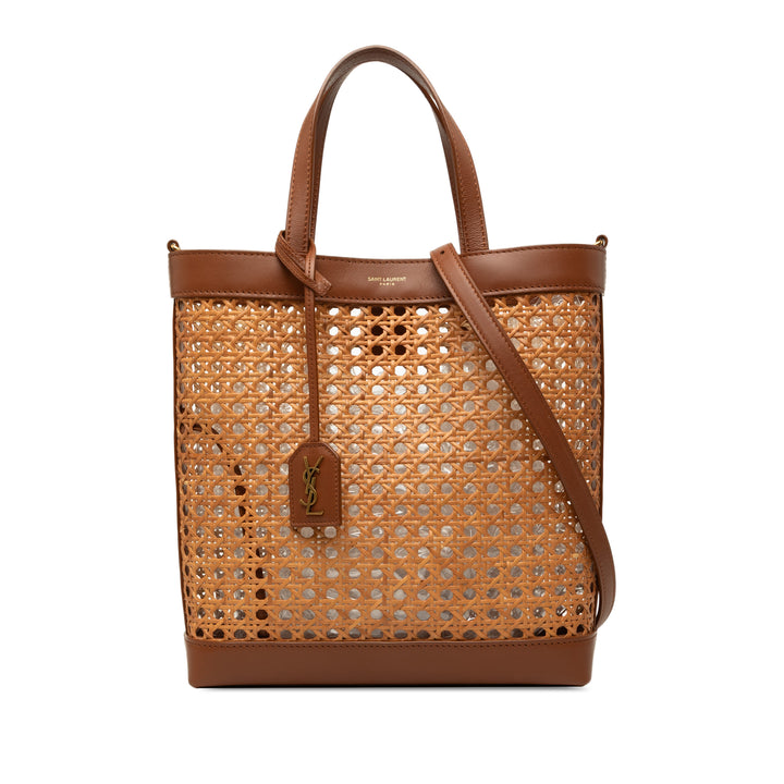Saint Laurent North South Cabas Toy Rotin Marron – vue principale – GABY PARIS
