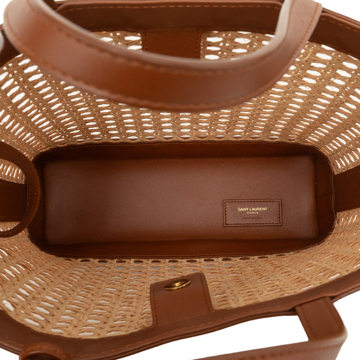 Saint Laurent North South Cabas Toy Rotin Marron – vue 4 – GABY PARIS