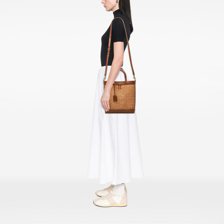 Saint Laurent North South Cabas Toy Rotin Marron – vue 6 – GABY PARIS