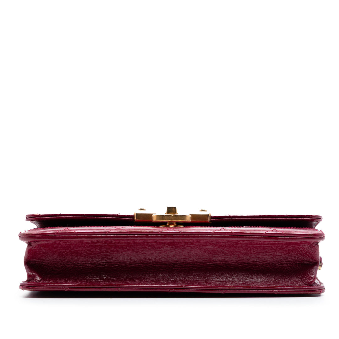 Chanel Surpiqué Cuir de chèvre Golden CC Wallet on Chain