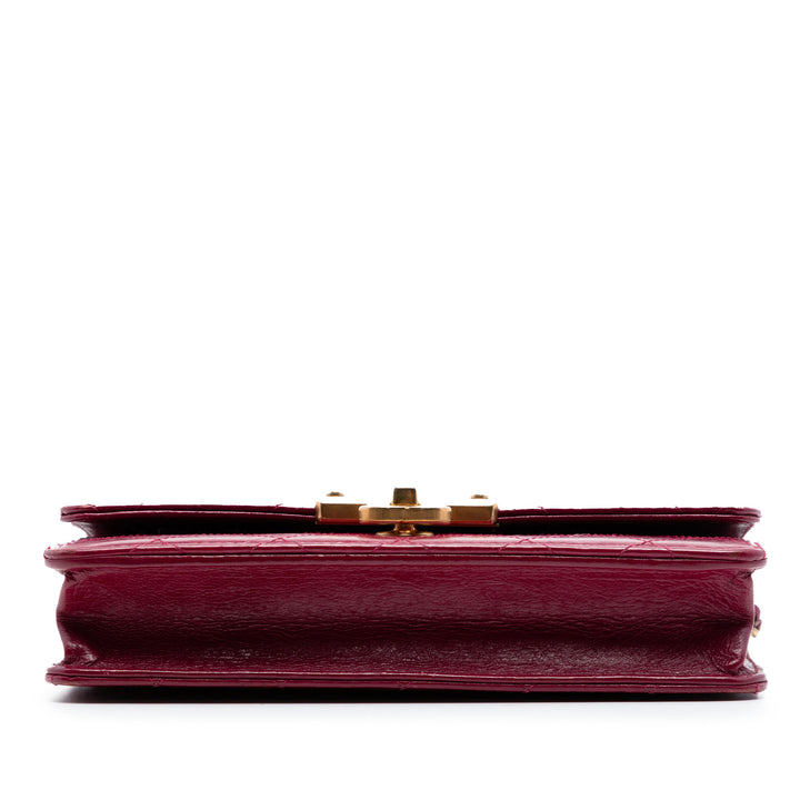Chanel Surpiqué Cuir de chèvre Golden CC Wallet on Chain