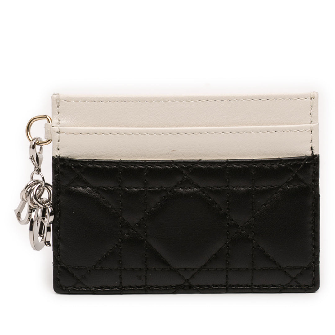 Dior Bicolor Cuir d’agneau Cannage Lady Dior Freesia Card Holder