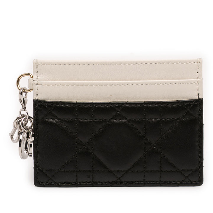 Dior Bicolor Cuir d’agneau Cannage Lady Dior Freesia Card Holder