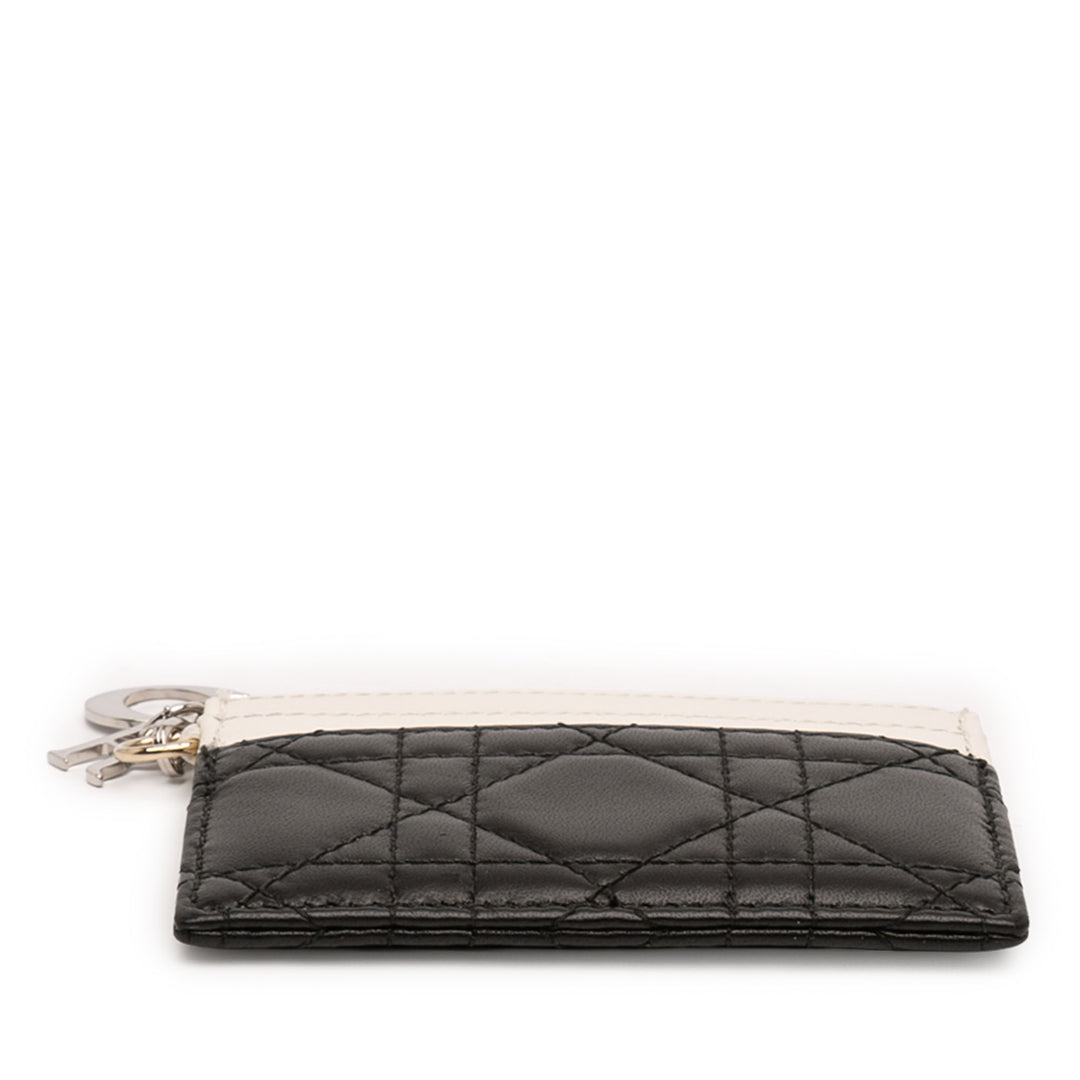 Dior Bicolor Cuir d’agneau Cannage Lady Dior Freesia Card Holder
