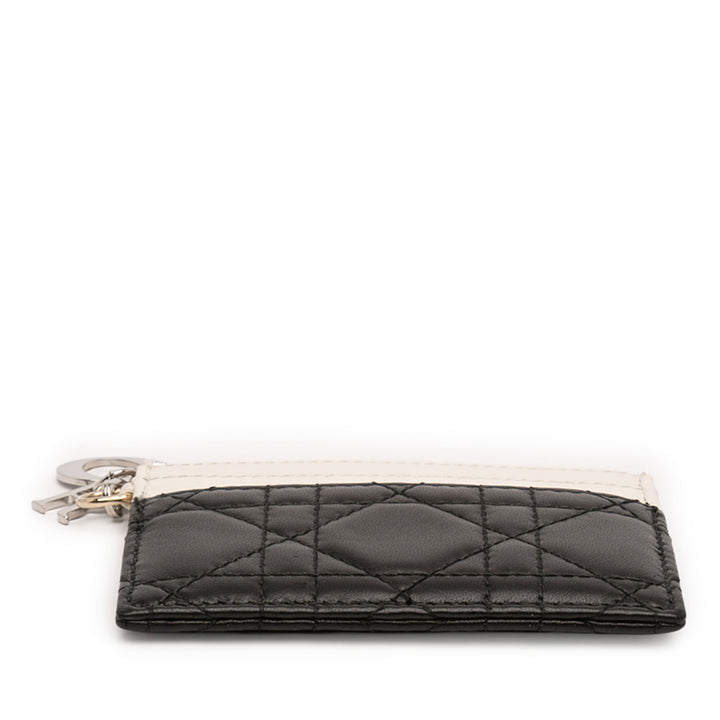 Dior Bicolor Cuir d’agneau Cannage Lady Dior Freesia Card Holder