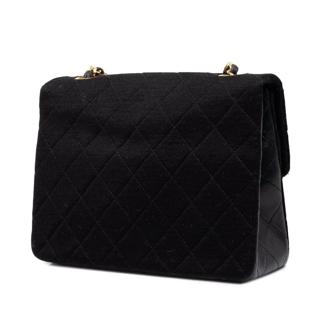 Chanel Sac bandoulière Matelassé Jersey et Carré à rabat Mini Cuir d'agneau Noir – vue 2 – GABY PARIS