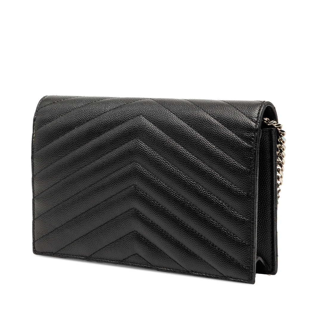 Saint Laurent Grain De Poudre Cassandre Envelope Chain Portefeuille