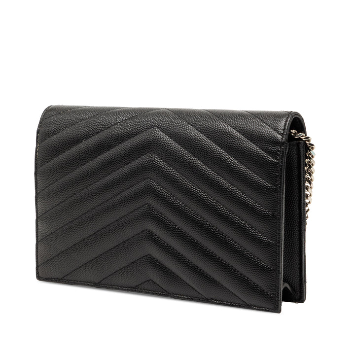 Saint Laurent Grain De Poudre Cassandre Envelope Chain Portefeuille