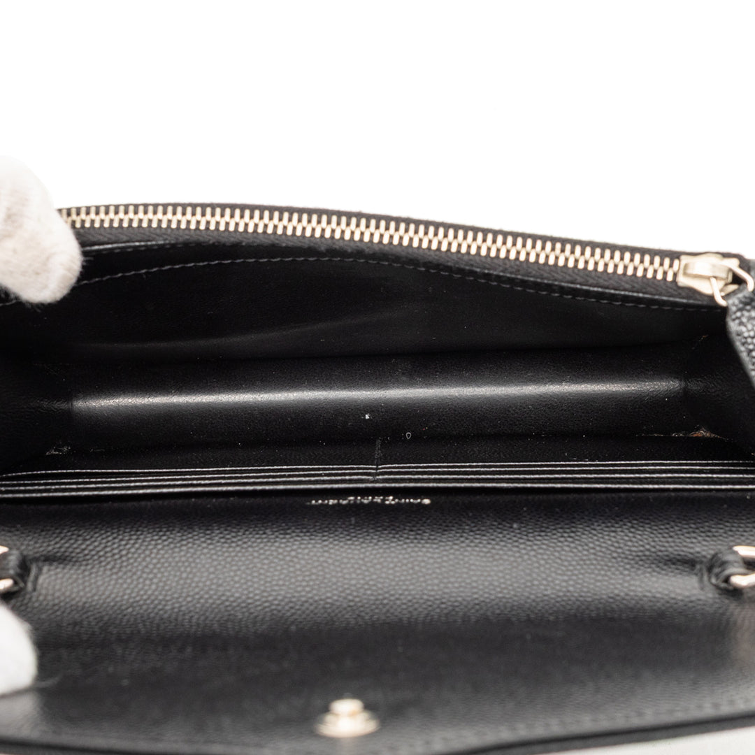Saint Laurent Grain De Poudre Cassandre Envelope Chain Portefeuille