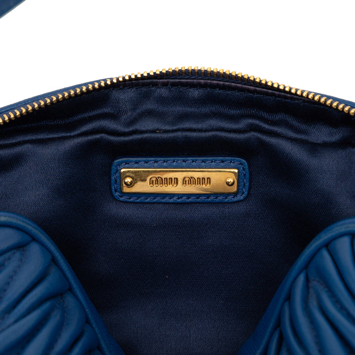 Miu Miu Matelasse Sac ceinture nappa Bleu – vue 5 – GABY PARIS