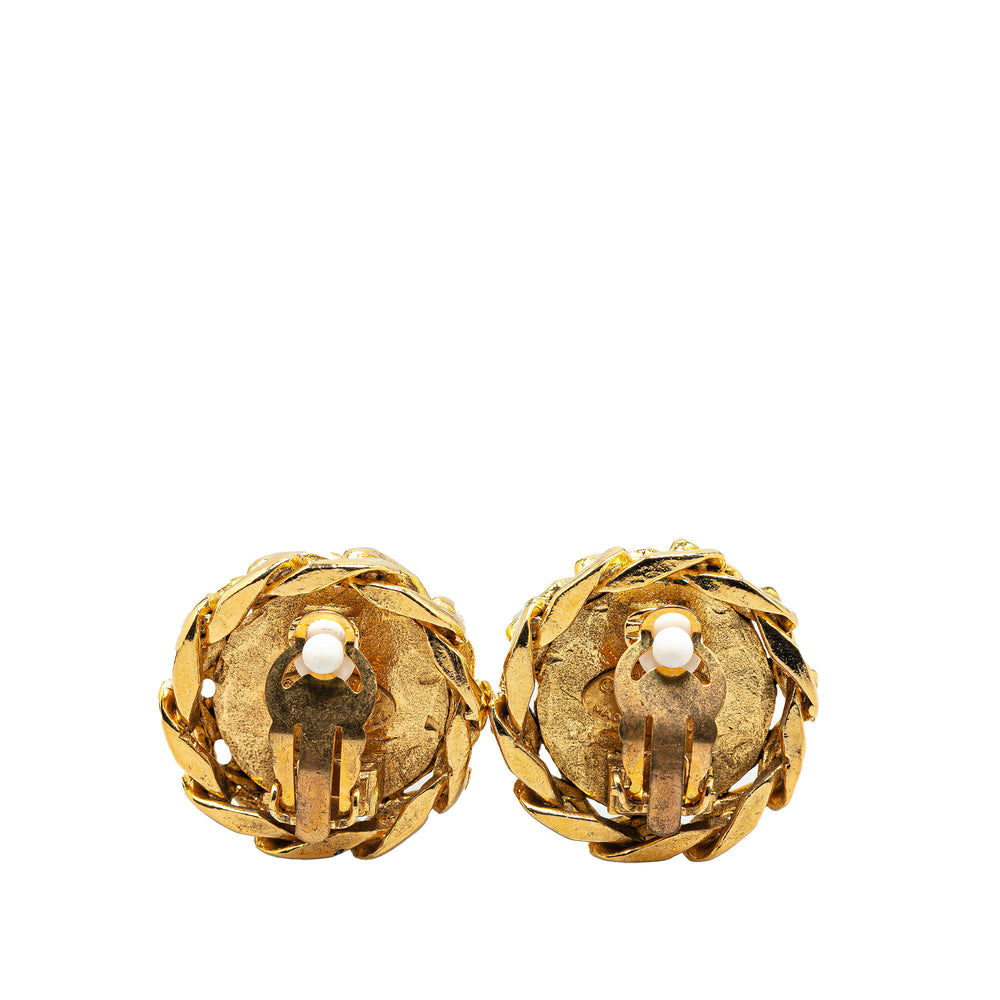 Gold Plated CC Clip On Earrings Gold - Gaby Paris