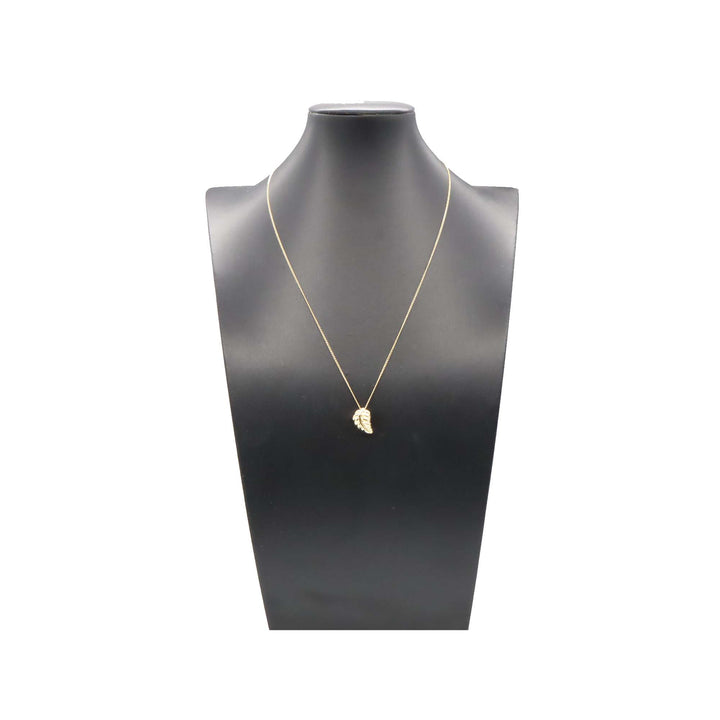 18K Yellow Gold Leaf Pendant Necklace Gold - Gaby Paris