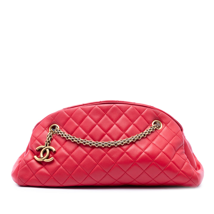 Just Mademoiselle Sac bowling Moyen Cuir d'agneau Rouge