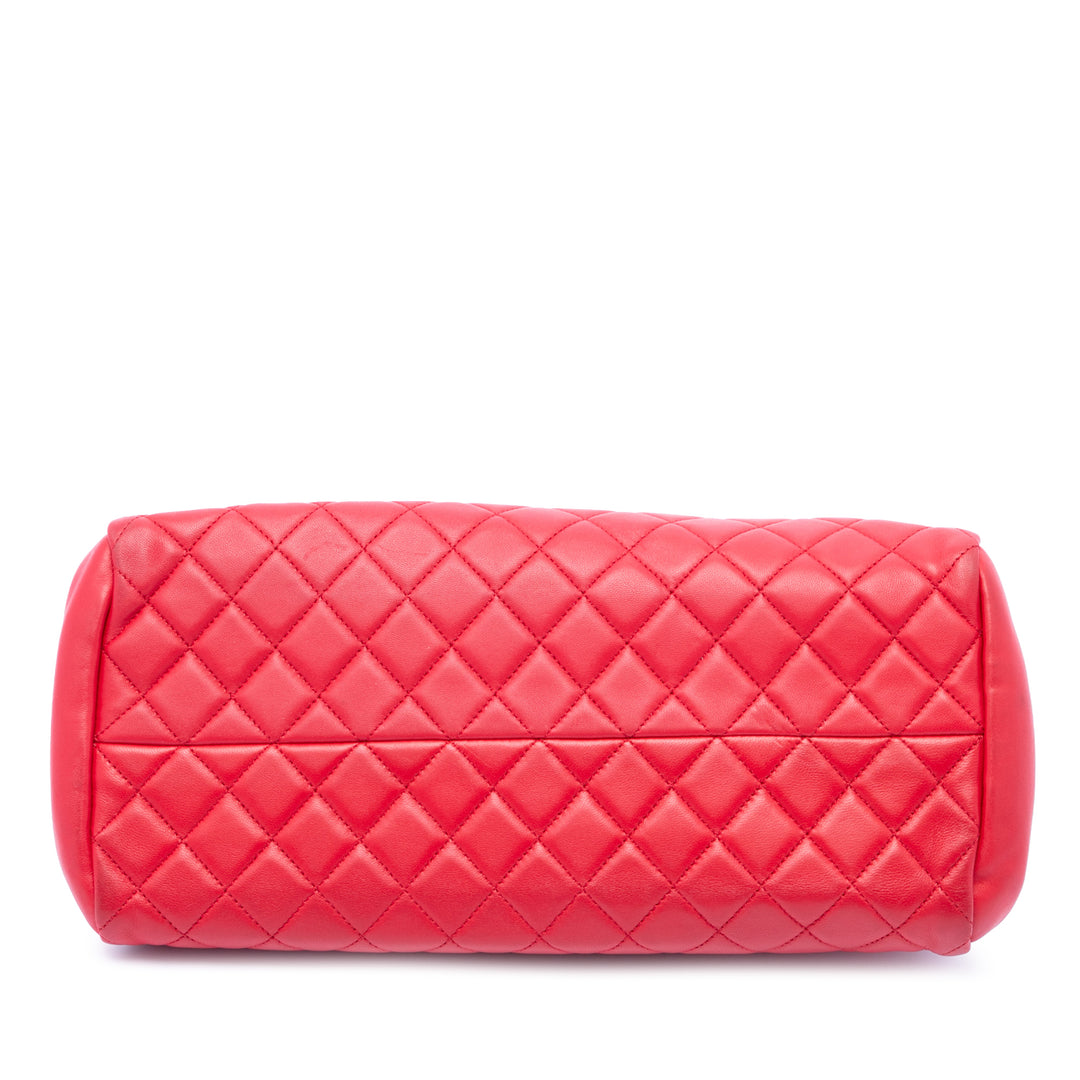 Just Mademoiselle Sac bowling Moyen Cuir d'agneau Rouge