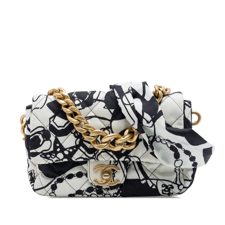 Chanel Mini Printed Toile Deer Coco à rabat