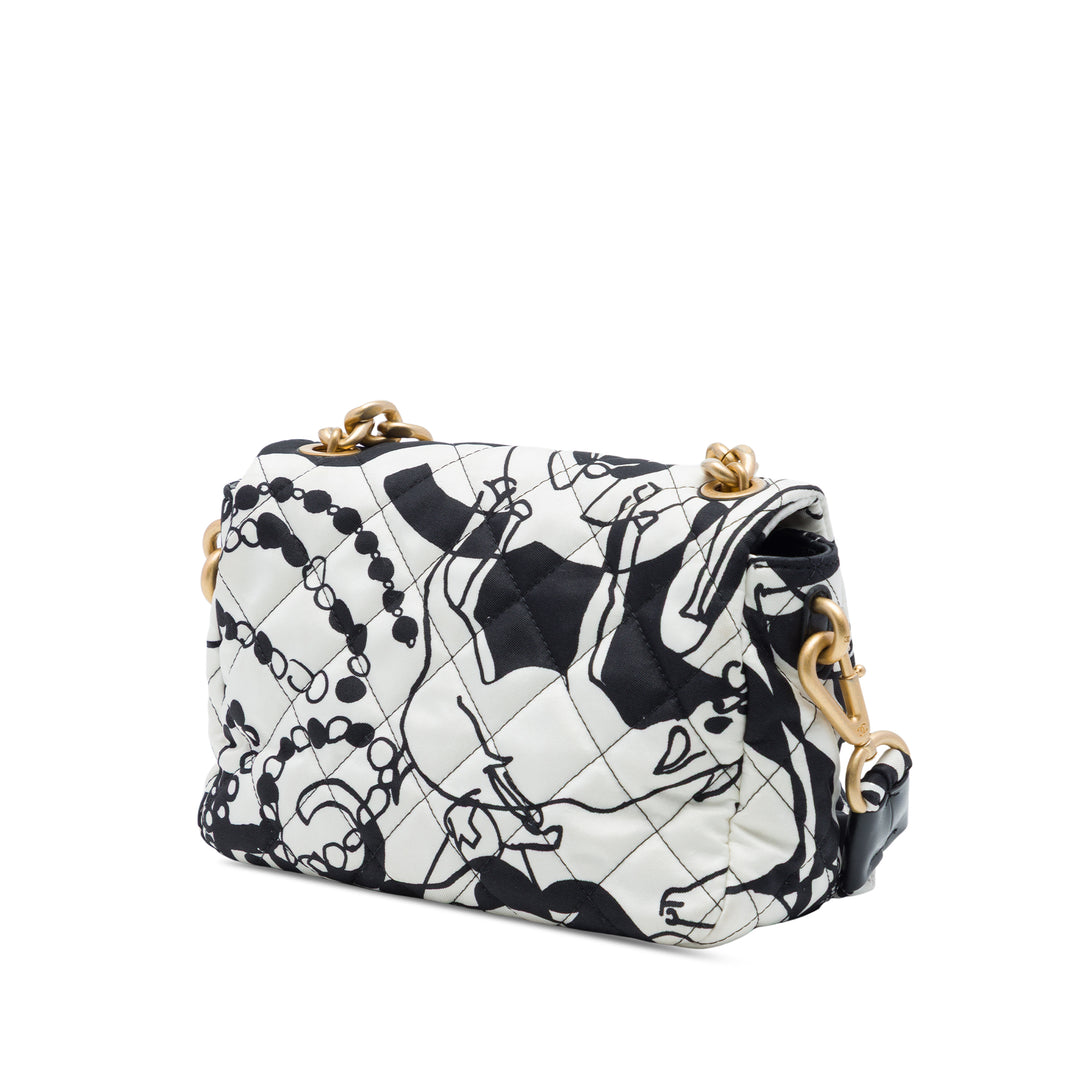 Chanel Mini Printed Toile Deer Coco à rabat