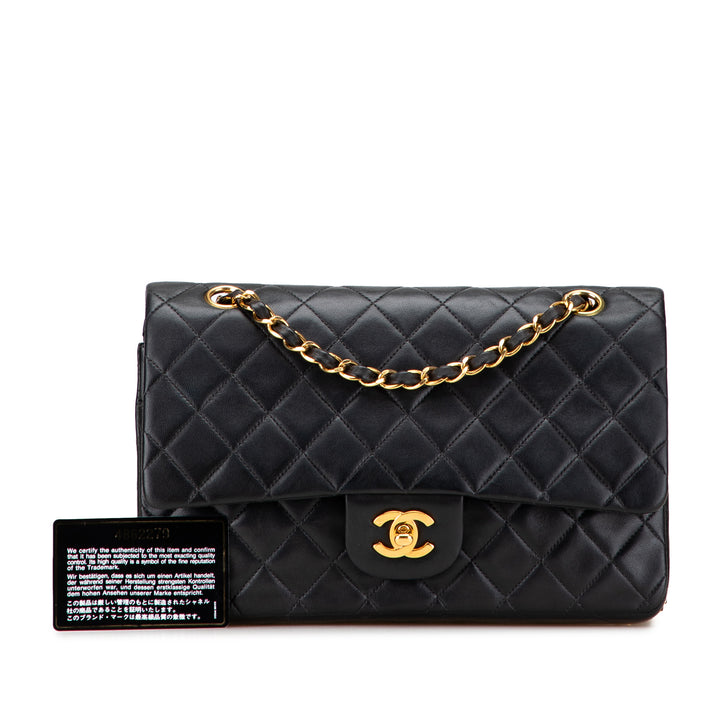 Chanel Medium Classic Cuir d’agneau Double rabat Noir – GABY PARIS Authentique